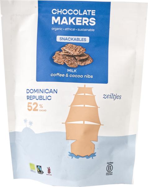 Chocolatemakers Schokolade Zeiltjes Kaffee Kakaobohnenstückchen 52% 100g